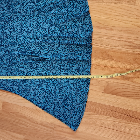 Vintage Black and Teal Floral Dress - Picture 5 of 7